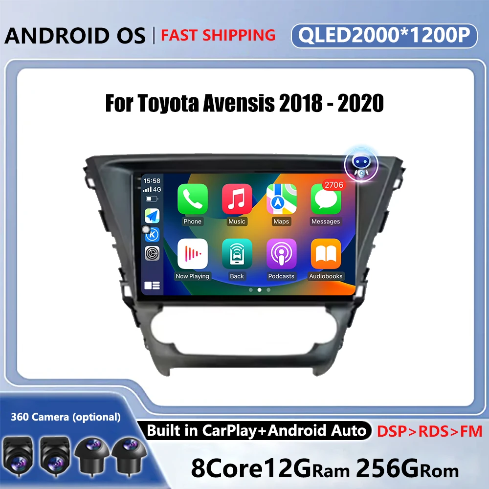 Android OS For Toyota Avensis 2018 - 2020 Car Multimedia Player Head Unit Stereo GPS Navigation BT WIFI car accessories tools