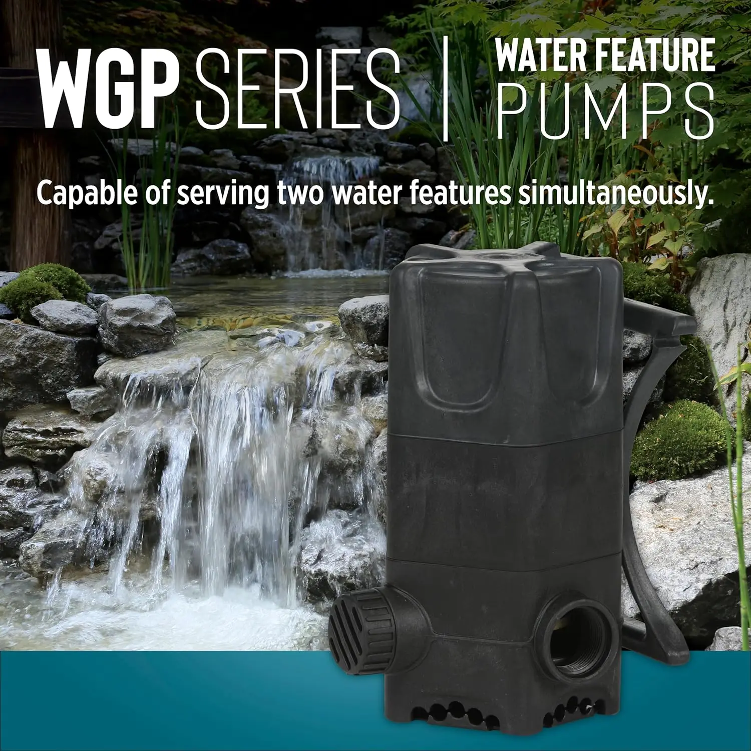 Little Giant WGP-95-PW 115 Volt, 4280 GPH Dual Discharge Direct Drive Submersible Waterfall dan Pompa Kolam, Hitam, 566407