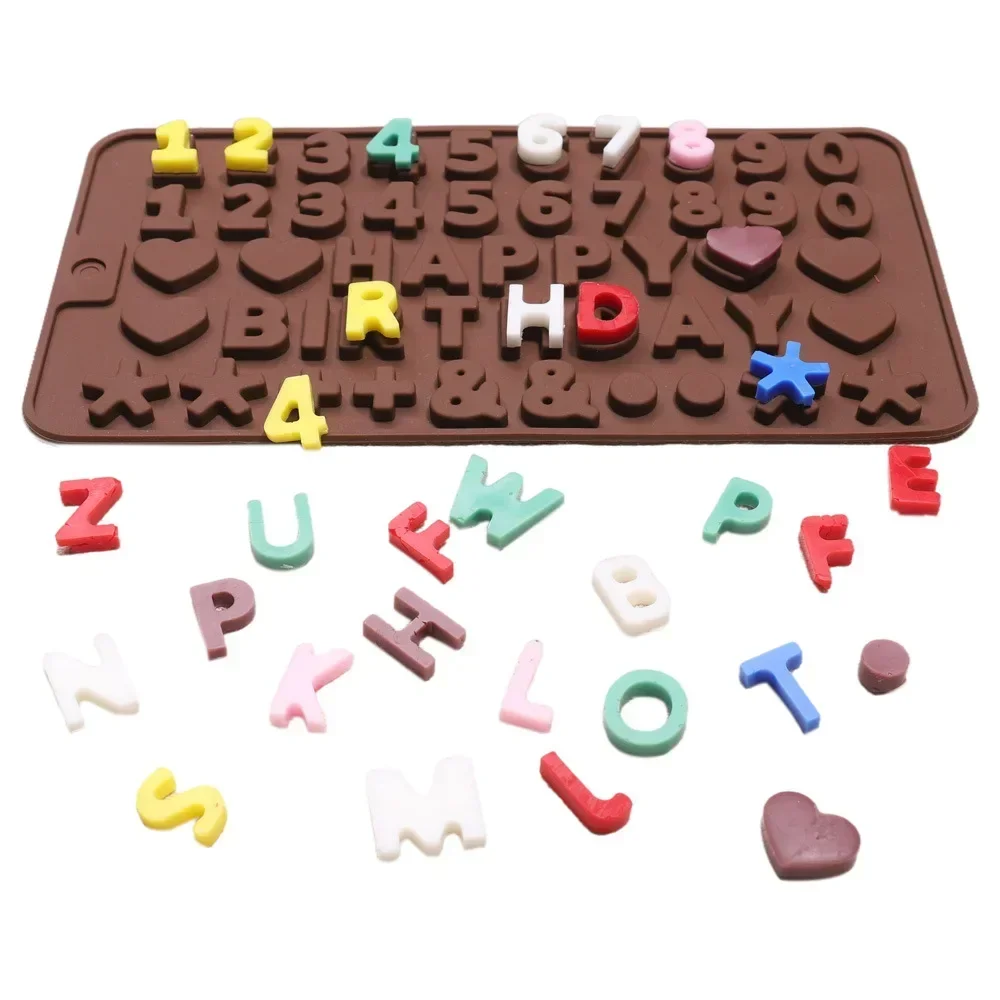 Silica Gel Silicone Mold 26 Letters Chocolate Number Cake Decoration Candy Jelly Gummies Cookie Cutter Kitchen Tools Accessories