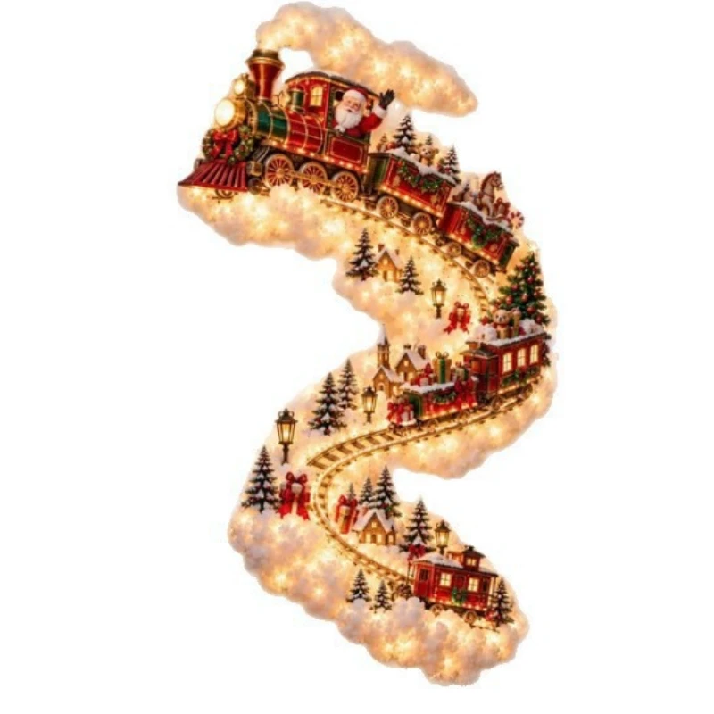 Christmas Magic Trail Wall Light, LED Cascading Holiday Decor,Warm White Glow, Space-Saving Wall Decor, Easy Wall Placement