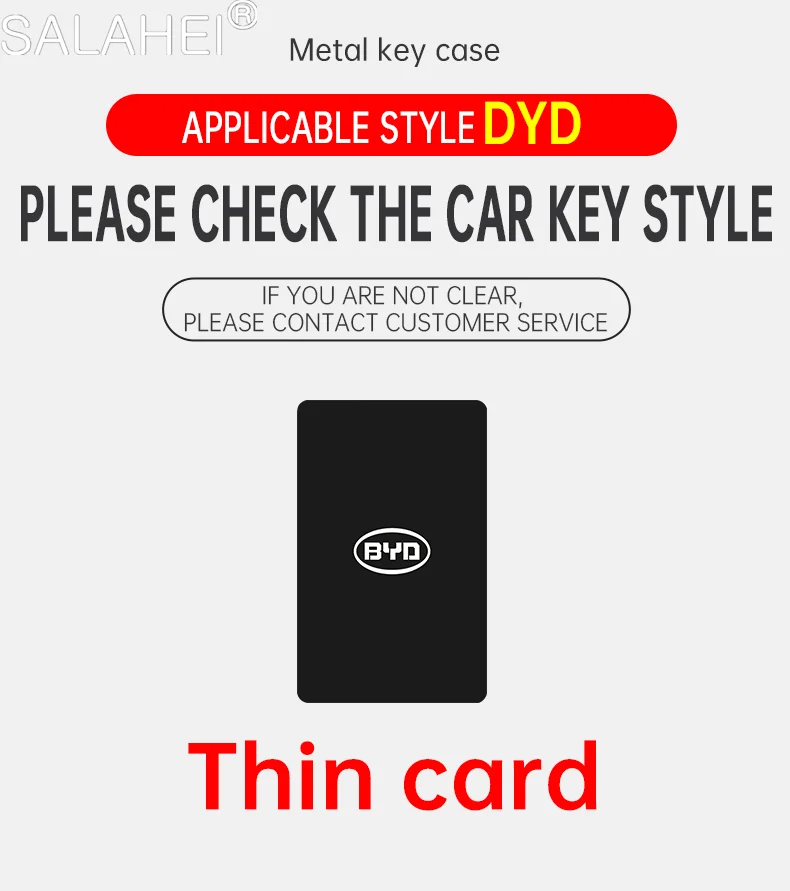 Zinc Alloy Car Key Card Case Cover Shell For BYD Atto 3 Yuan Tang EV Han Qin Song Plus DMi Dolphin S7 S6 L3 M6 F3 F0 Accessories