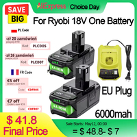 6Ah For RYOBI P108 18V One+ Plus Battery 18 Volt Lithium-Ion Power Tools P104 P107 RB18L50 RB18L20 P108
