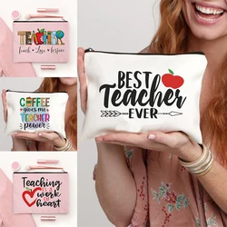 Best Teachers Ever Print Women's Bags Designed 2023 Makeup Bag for Women Teacher's Favorite Gift Traveling necessity Toilet Kit