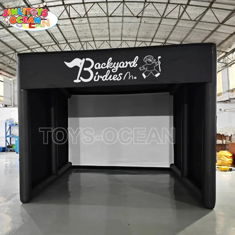 Inflatable Golf Simulator Tent, Portable Golf Swing Enclosure with Screen Projector Stand