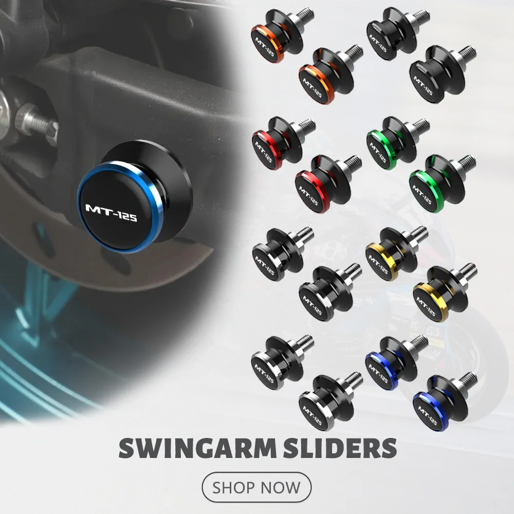 

MT125 Motorcycles Accessories 6MM Swingarm Spools Stand Screws Swingarm Sliders For YAMAHA MT 125 MT-125 2015 - 2019 2020 2021+