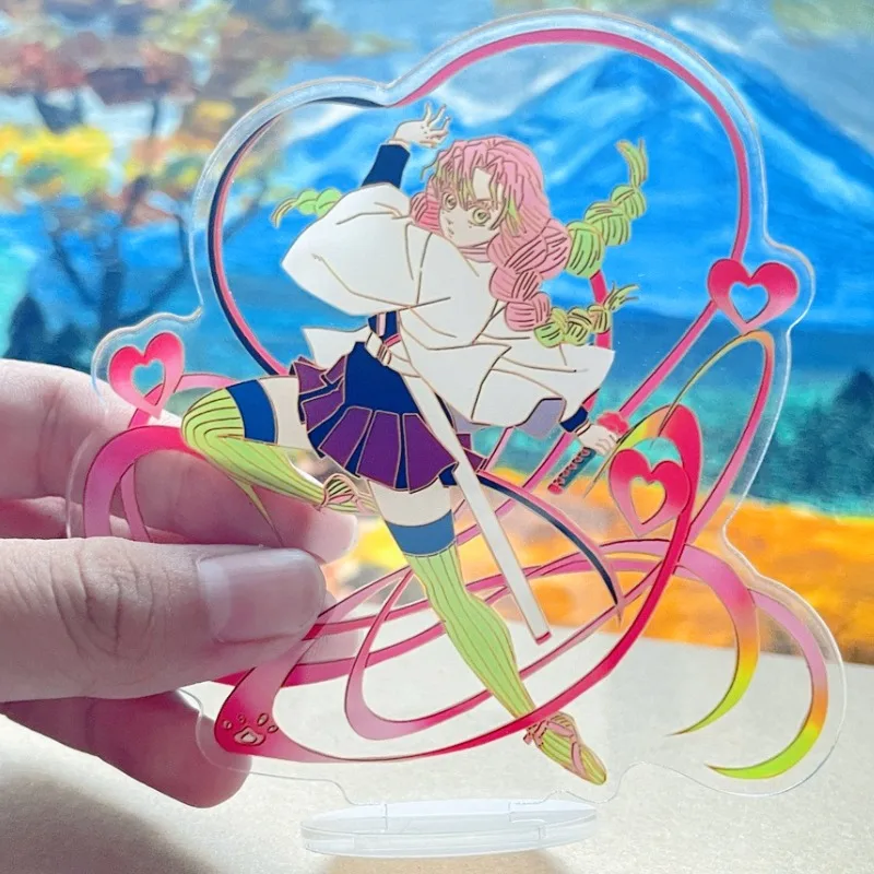 Urocze figurki akrylowe Demon Slayer Kanroji Mitsuri, figurki anime, dekoracje na biurko do samochodu, modele, zabawki dla dzieci, prezenty urodzinowe
