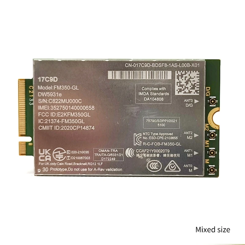 Imagem -06 - Lte Módulo 4x4 Placa Substituição para Laptops 5531 9330 3571 Fm350gl Dw5931e