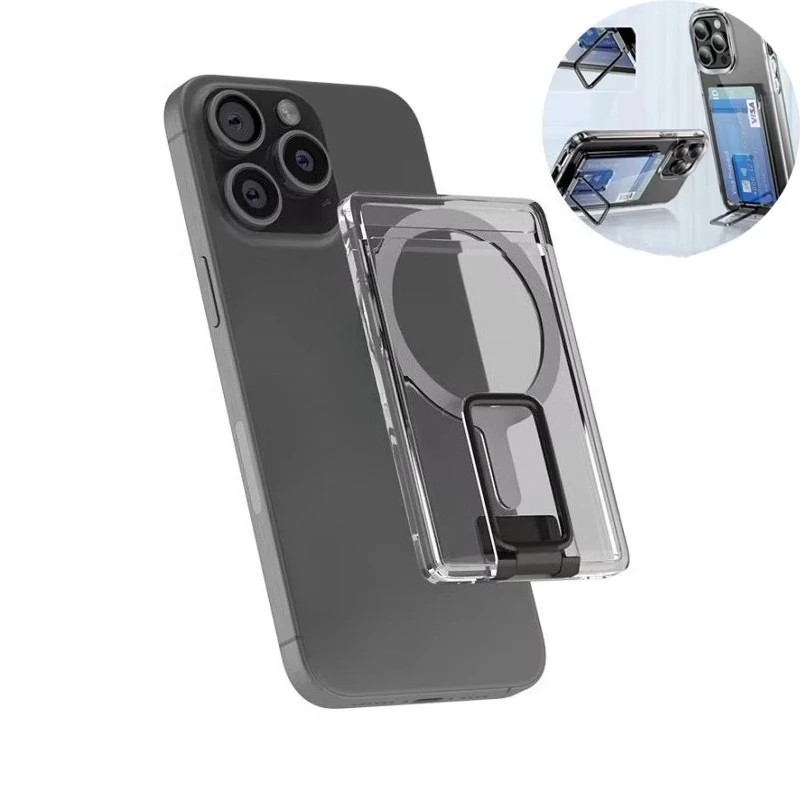 Starker Magnetischer Transparenter Kartenhalter für MagSafe iPhone 17 Pro Max Samsung S25 Ultra MacSafe Kartenhalter ID Kreditkartenfach