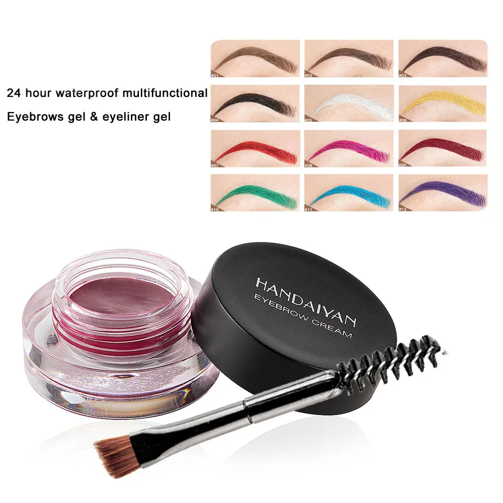 12 Tones Eyebrow Gel Women Eyebrows Makeup Cosplay Usage Long Lasting