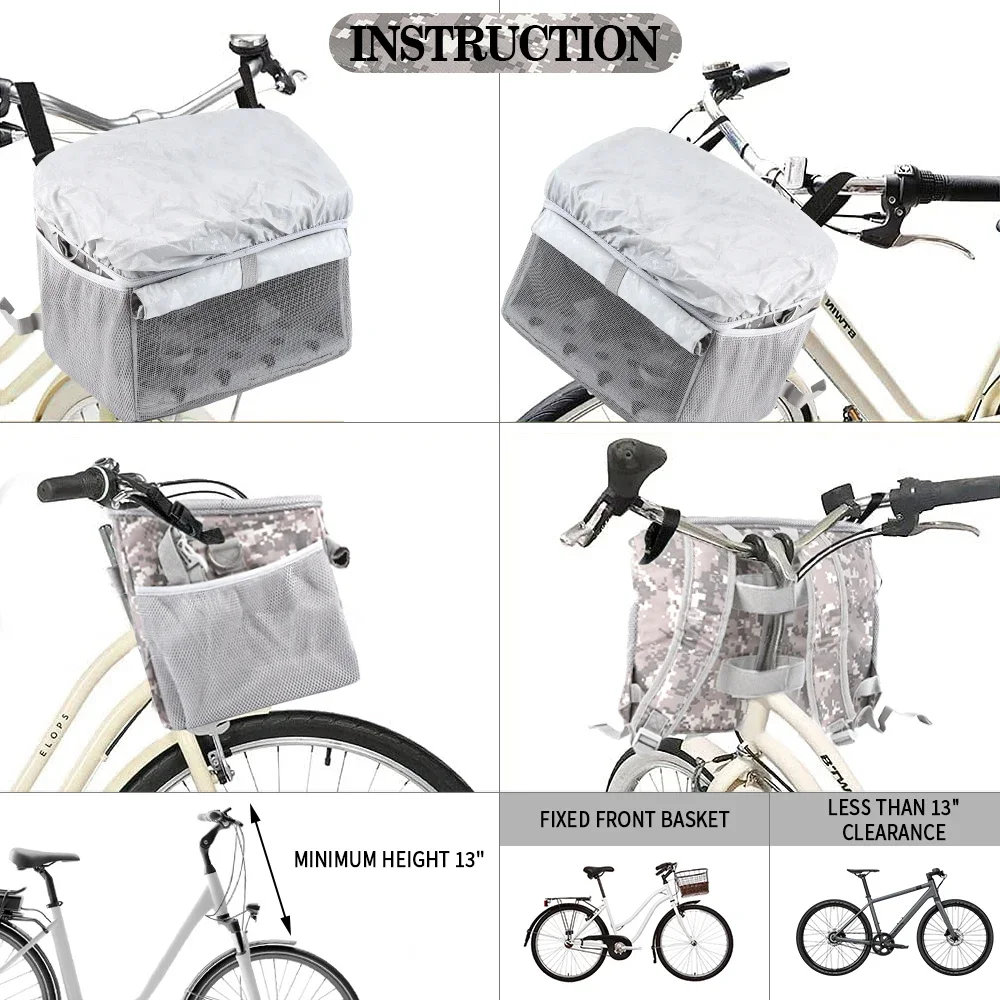 Cesta delantera extraíble para bicicleta de perros – Transporte cómodo - imagen 5