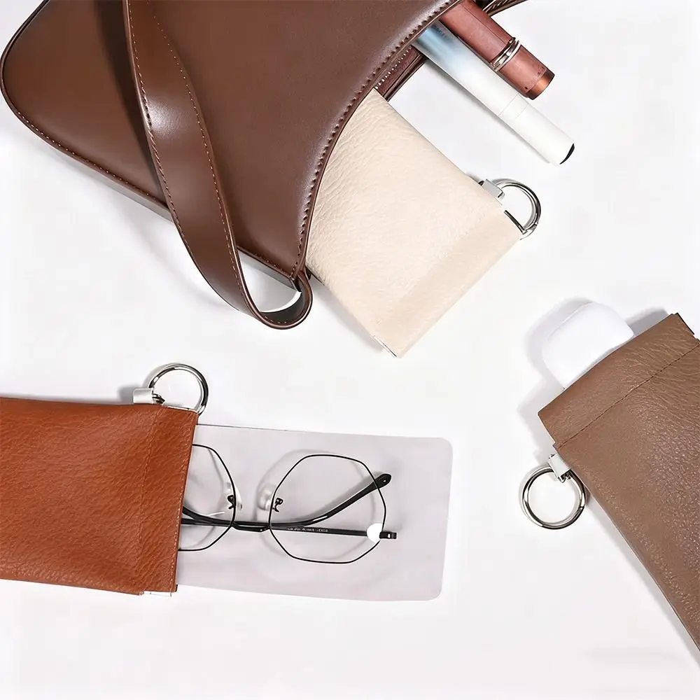 with Glasses Cloth Glasses Bag Soft PU Earphone Storage Sunglasses Case Automatic Closed Waterproof Carrying Bag