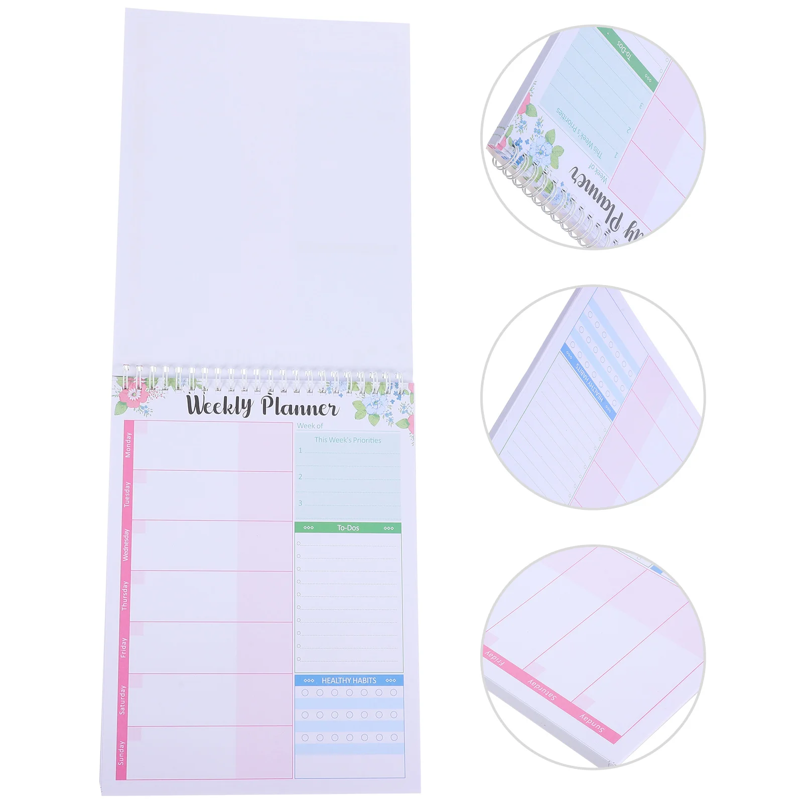 

Weekly Planner Notebook Paper Metal Material Daily Planning Smooth Writing Portable Lightweight Home Office Travel