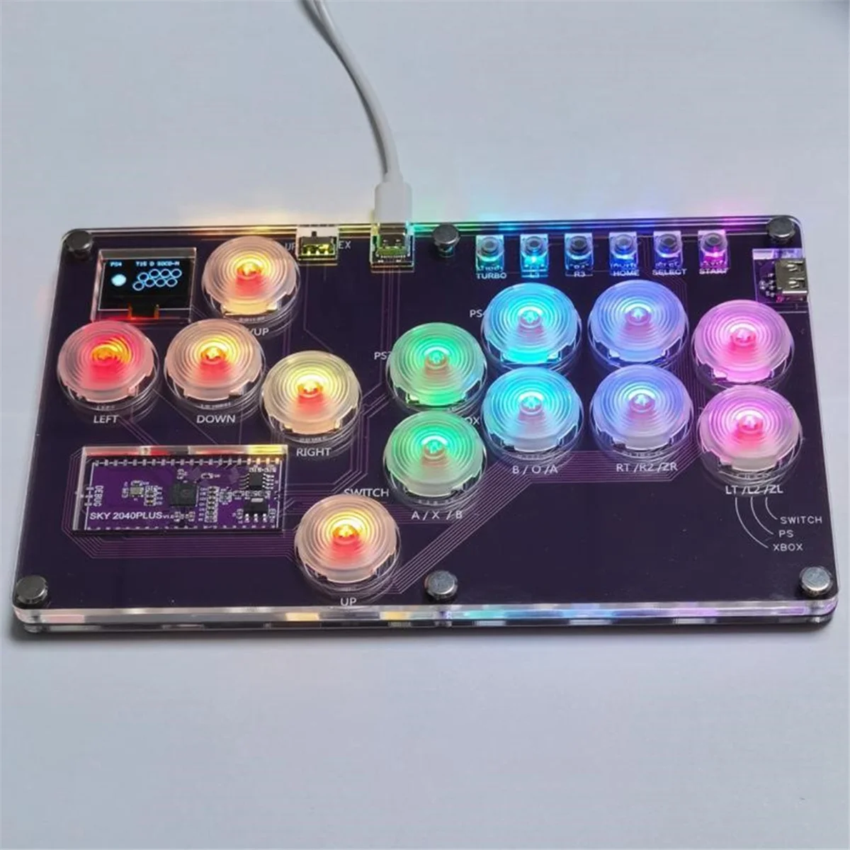 

Fight Stick Arcade Joystick Hot-Swap Encoder Controller Xinput/Dinput Mini Hitbox Console for PC/NS Switch/PS3/PS4, A