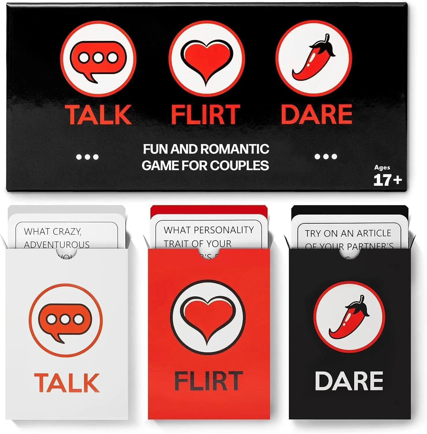 Fun and Romantic Game for Couples: Date Night Box Set with Conversation Starters, Flirty Games and Cool Dares - Choose from Talk