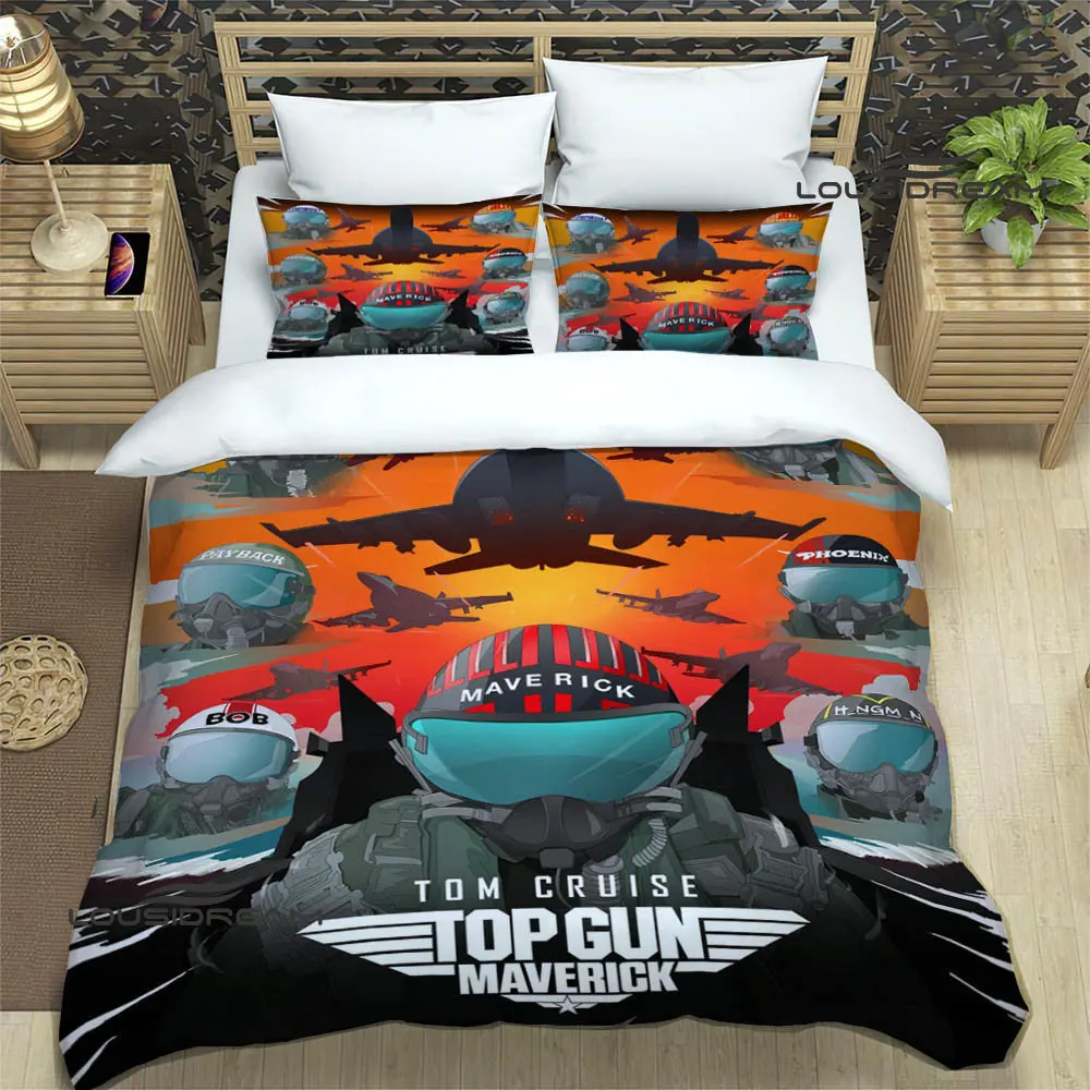 Movie Top Gun Printed Bedding Sets exquisite bed supplies set duvet cover bed comforter set  bedding set luxury birthday gift