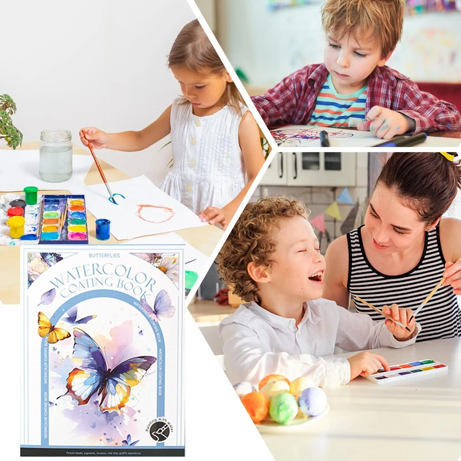 Watercolor Paint Book Travel Watercolor Kit Art Supplies Multifunctional Professional Drawing Painting Kit Bulk Stationery For