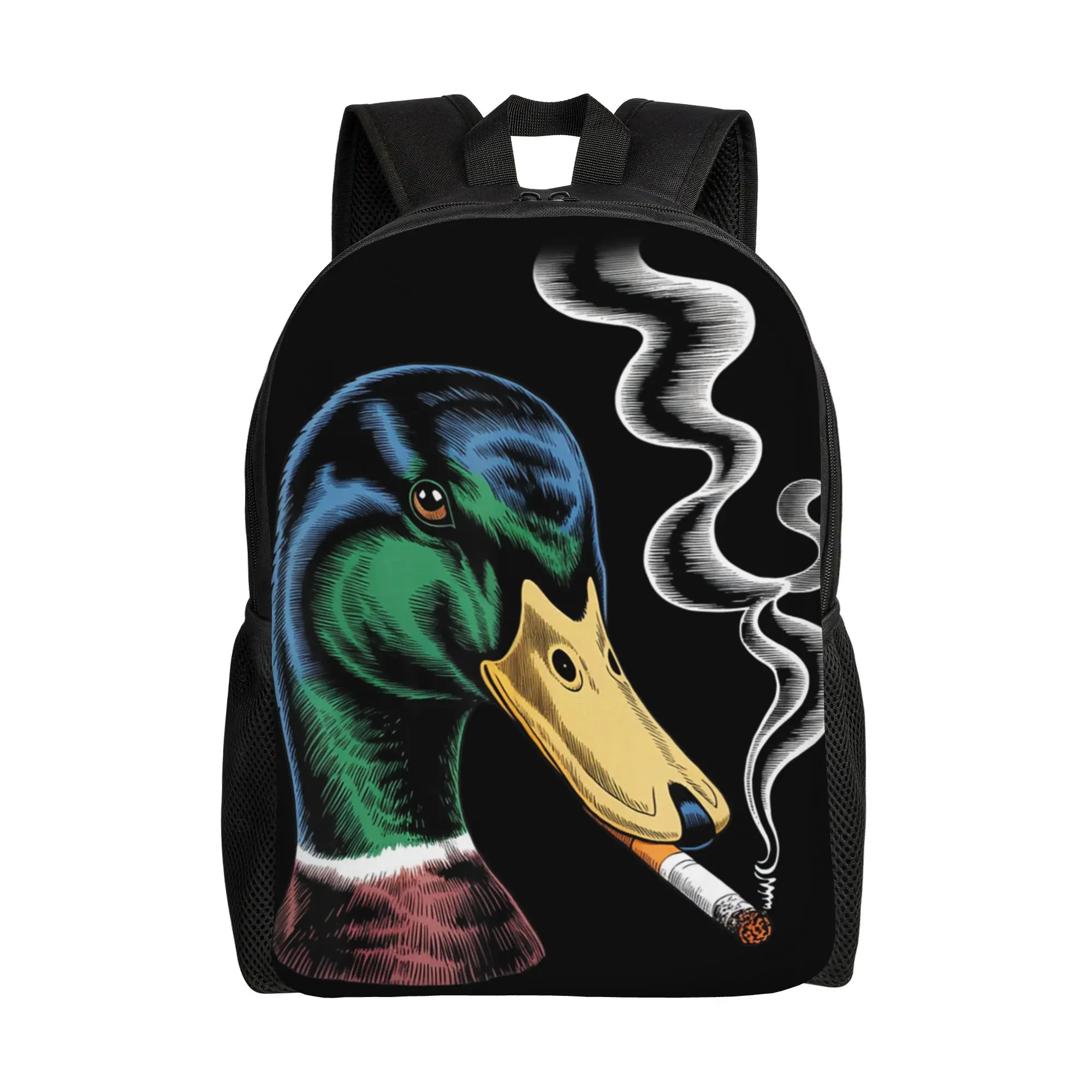 

Funny Mallard Duck Smoking Cigarette Meme Backpack Style Backpacks Women Cycling Pattern School Bags Designer Rucksack