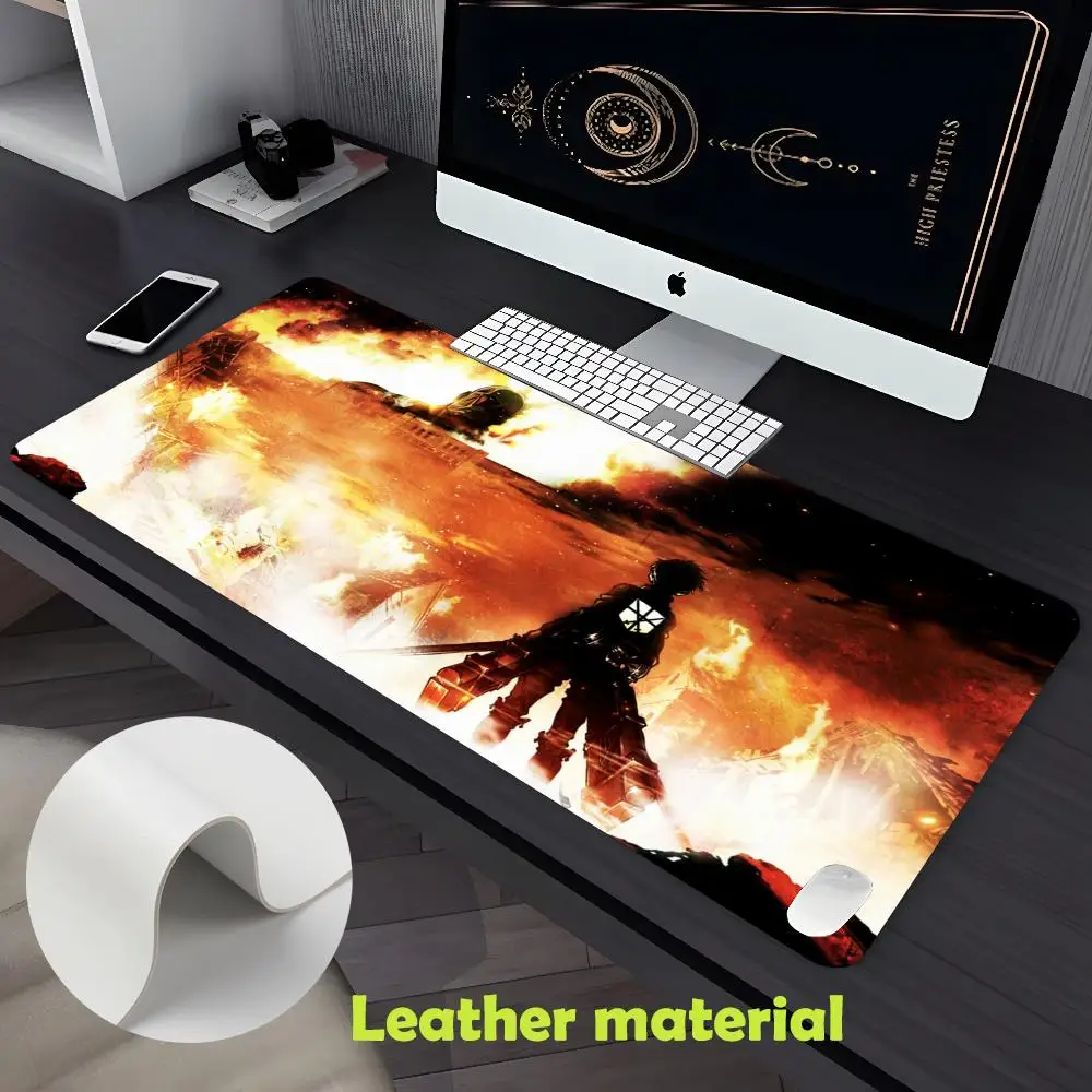 Attack on Titan Mouse Pad Large Gaming Pad XXL Desk Mat Non Slip Double Sided PU Game Mouse Computer Leather Keyboard Mat