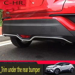 For Toyota C-HR  2017 2018 2019 2020 Chrome Car Rear Door Trunk Box Bottom Trim Tail Bumper Strips Stickers Cover Styling