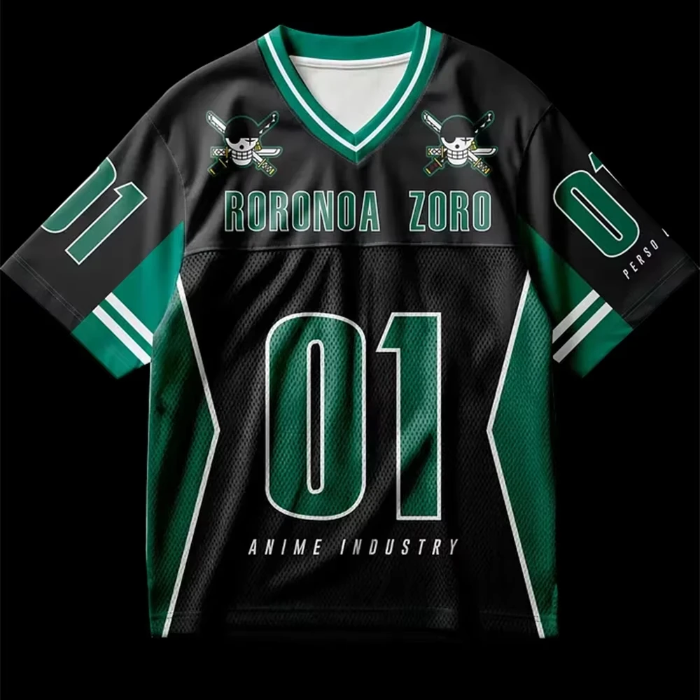 2026 Sommer One Piece Anime Trikot Camiseta Zoro Oversized Y2k Mode Lässiges Sport-T-Shirt für Herren und Damen Oberteile – Detail 11