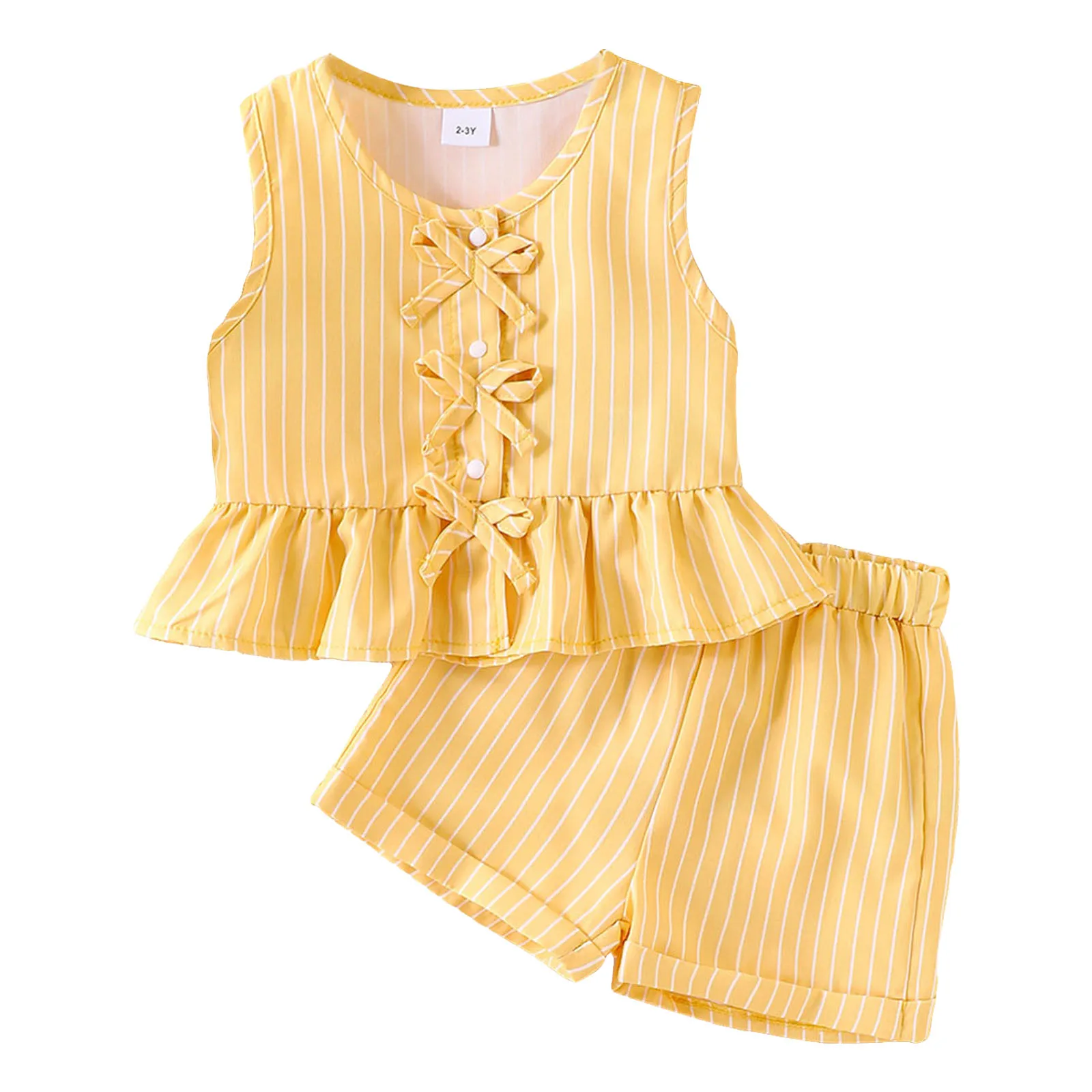 

Sweat Suit for Teen Girls Toddler Girl's 2 Piece Summer Outfits Bow Sleeveless Peplum Top And Shorts Sets Athletic Set