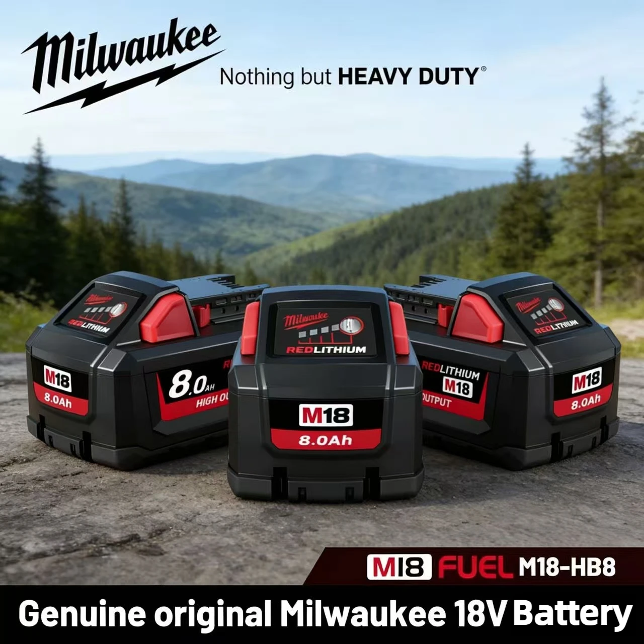 

For Milwaukee M18 High Output 8.0Ah Battery M18HB8 18V Li-ion For Heavy Duty M18 Power Tools Long Lasting Stable Power