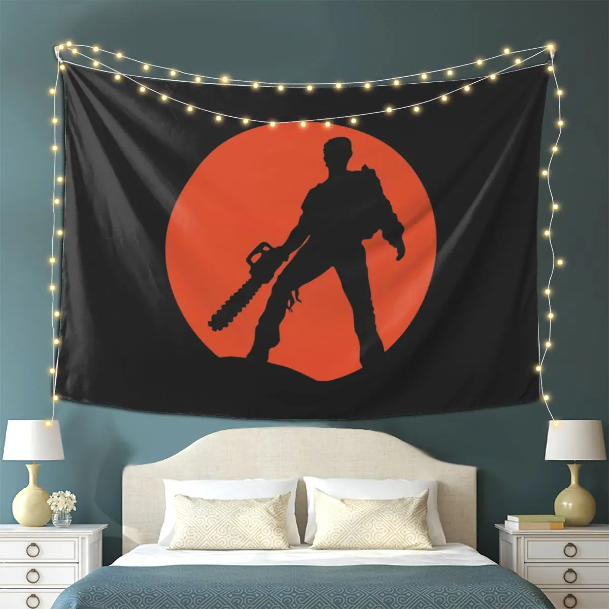 

Ash Vs The Evil Dead (Red) Tapestry Wall Hanging Aesthetic Home Decoration Tapestries for Dorm Room