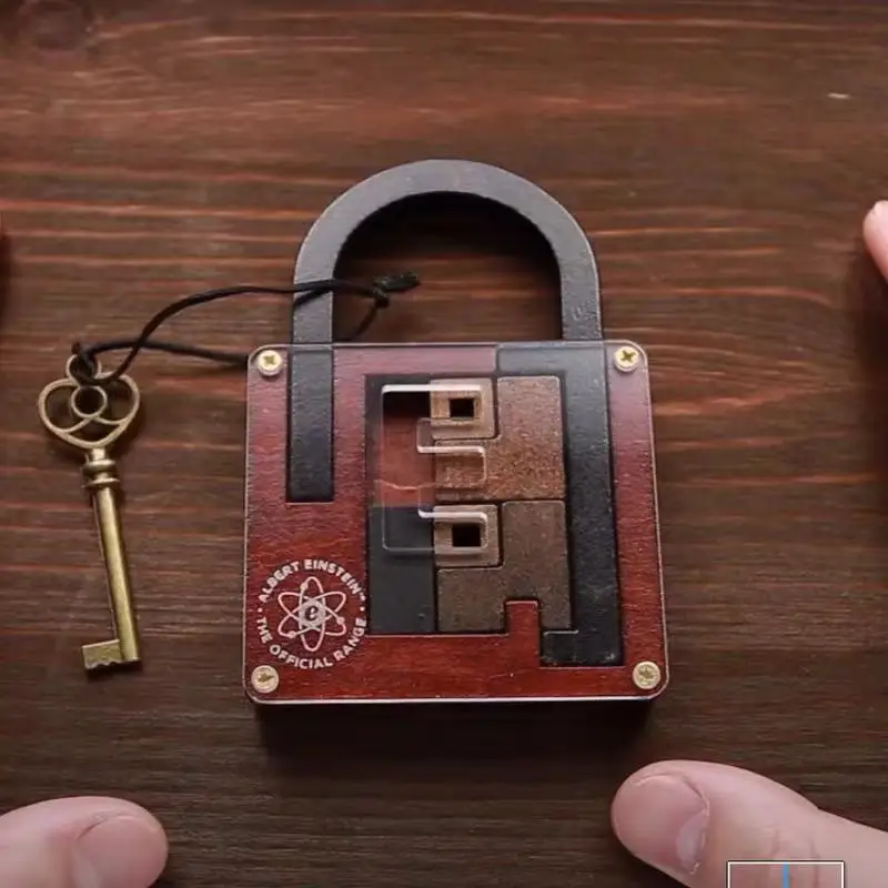 High Difficulty Puzzle Maze Brain Unlocking Level IQ Lock Puzzle Classic Wooden Brainteaser Puzzles Game for Adults