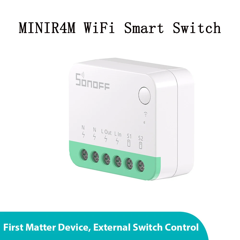 

MINIR4M Extreme Wifi Smart Switch Matter Wireless Controller Wi-Fi Universal Detach Relay Smart Home Work with Alexa Google Home