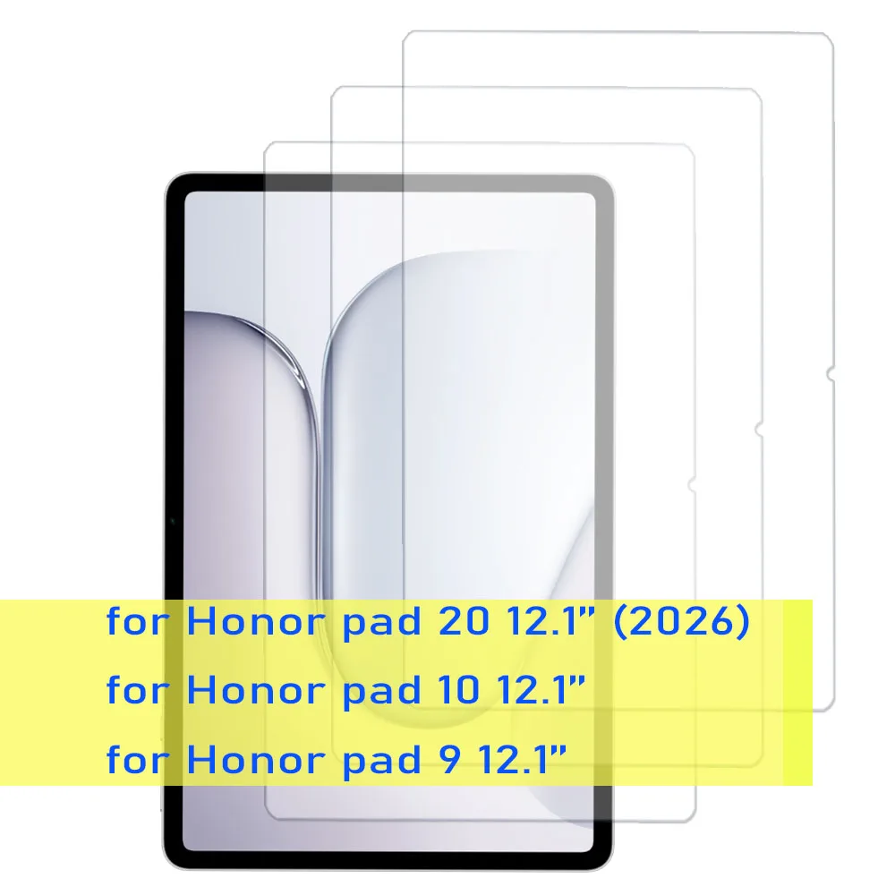 Tempered Glass Screen Protector for Honor Pad 20 2026 10 12.1''/Pad 9/Pad 9 Pro 12.1-inch/V8 Pro Tablet Protective Film HD Clear