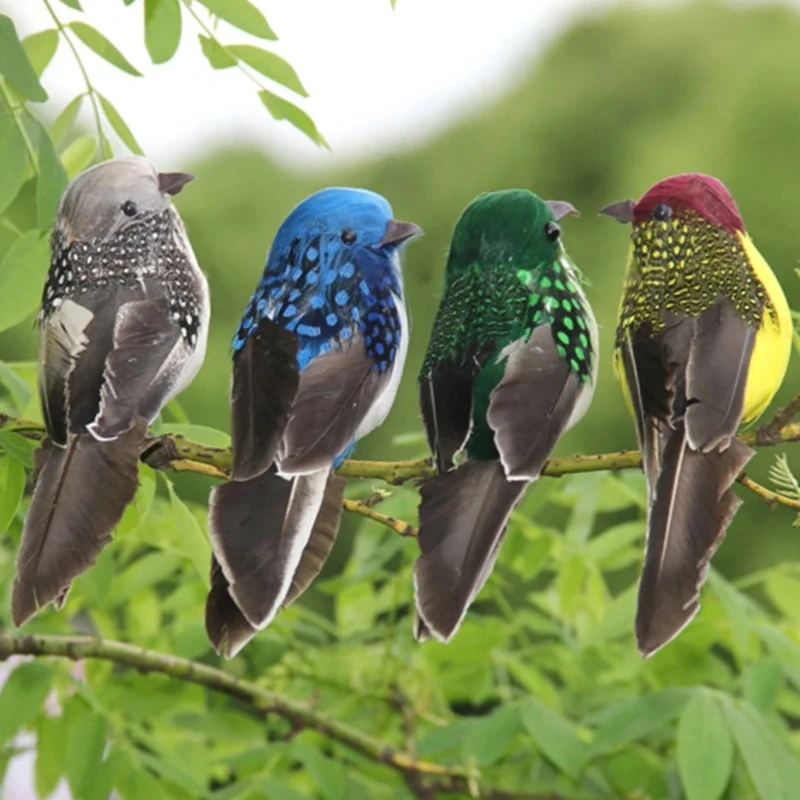 1PC Artificial Foam Feather Bird Garden Floral Decoration Fake Sparrow for Outdoor Home Decor