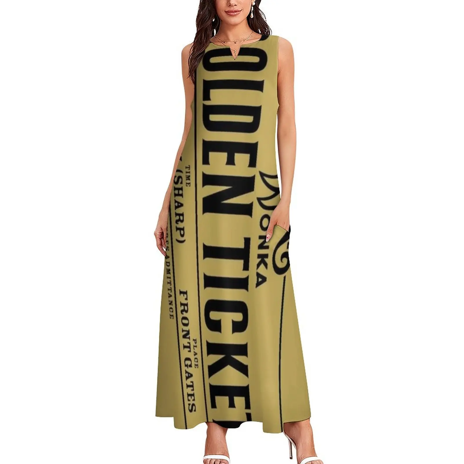 golden ticket Long Dress Party dresses dress summer Woman clothing