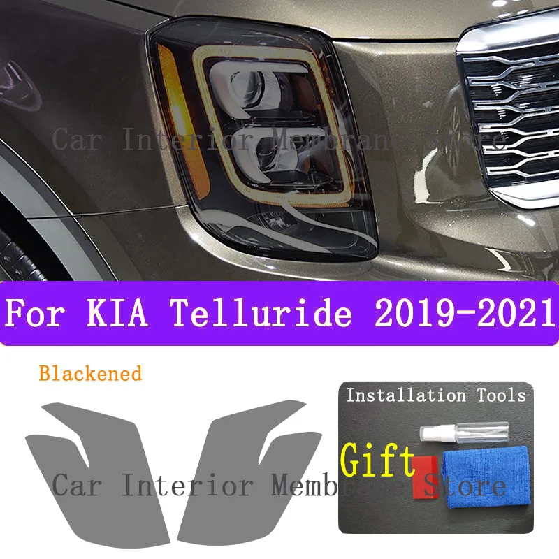 

For Kia Telluride 2019-2021 Car Exterior Headlight Anti-scratch Front Lamp Transparent TPU Protective Film Accessories Sticker
