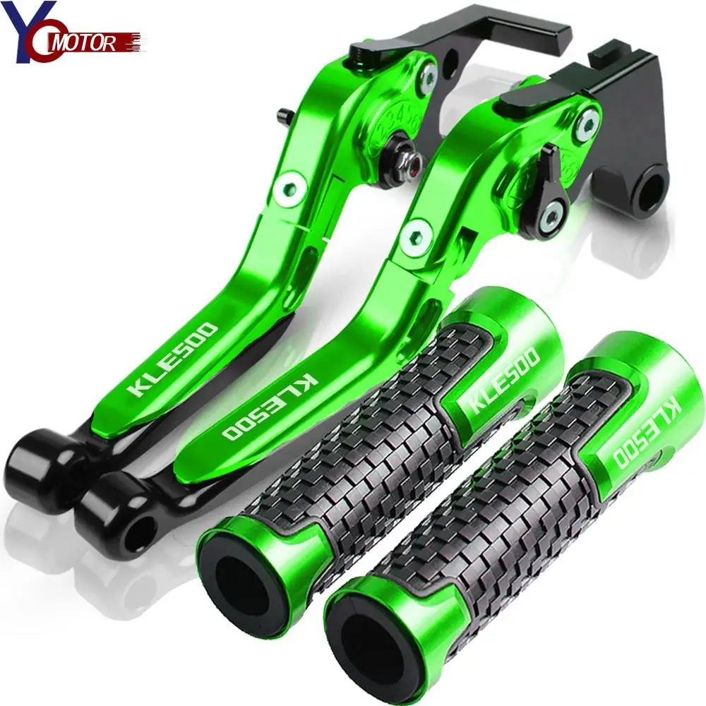 FOR Kawasaki KLE500 KLE 500 1991-2006 2007 Motorcycle Accessories Folding Extendable Brake Clutch Levers and handlebar grips