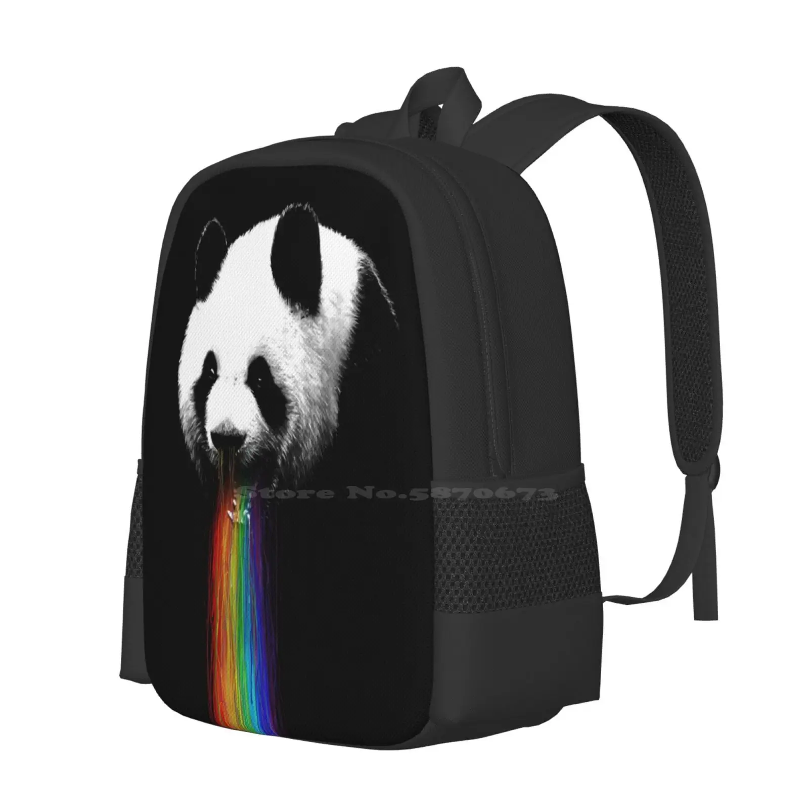 Pandalicious Large Capacity School Backpack Laptop Bags Animals Nature Vomit Rainbow Funny Humor Colors Cool Pandas Zoo Red