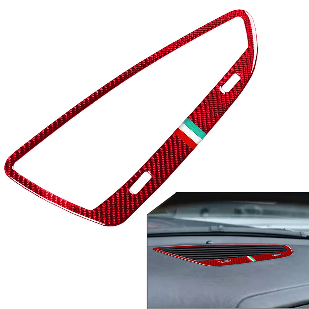 Dashboard Outlet Ring Cover Air Vent Frame Trim RHD For Alfa Romeo Spider 2006-2010 Carbon Fiber Red