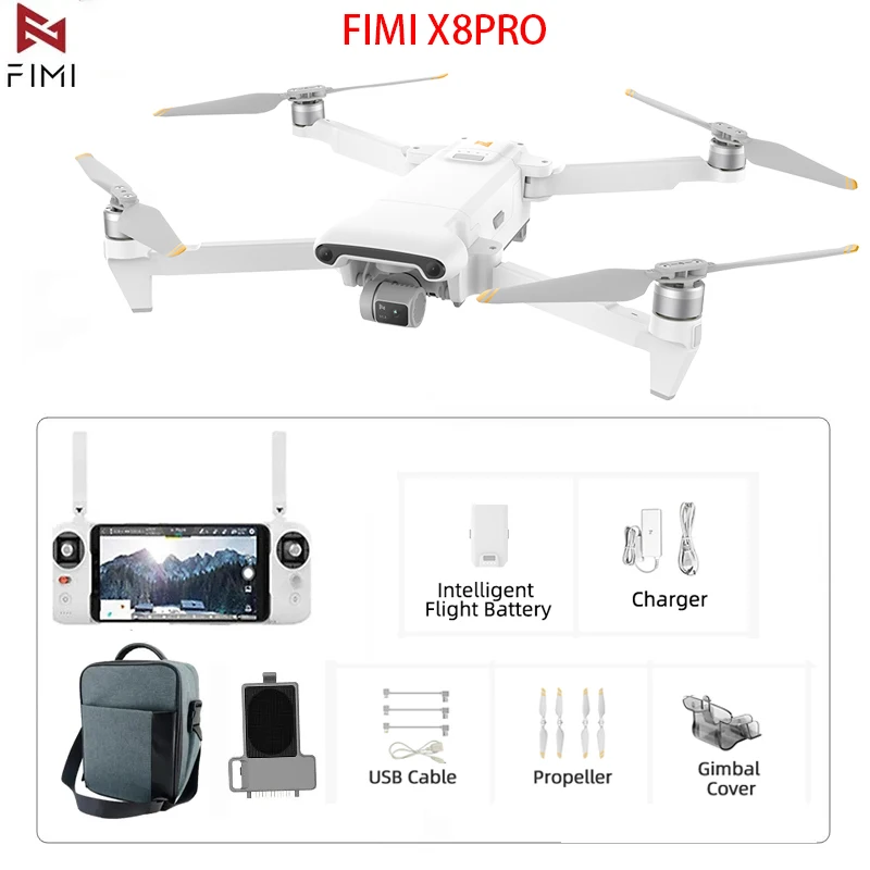 New arrive FIMI X8 Pro Drone professional 4K HD Camera 3-Axis Gimbal Quadcopter GPS Smart Avoiding Obstacles RC Helicopter