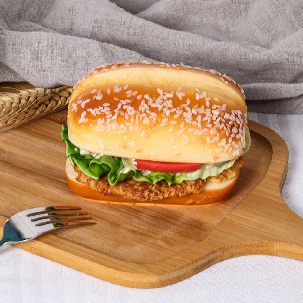 Fake Bread Food Toy Simulation Hamburger Cake Model Food Props Storefront Cabine Window Display Kitchen Photography Props Table