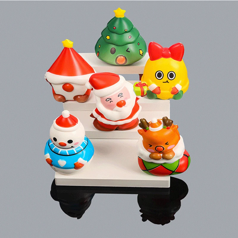 Cartoon Father Christmas Snowman Deer Slow Rebound Vent Toys Children's Cute Doll Stress Relief Pinch Soft Toys Holiday Gifts