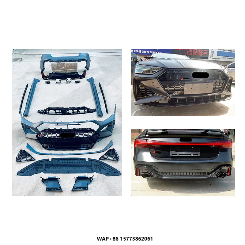 

New A7 2020 Car Modification RS7 Front/Rear Bumper Side Skirts Fog Light Body Kit Bolt-On for Au Di