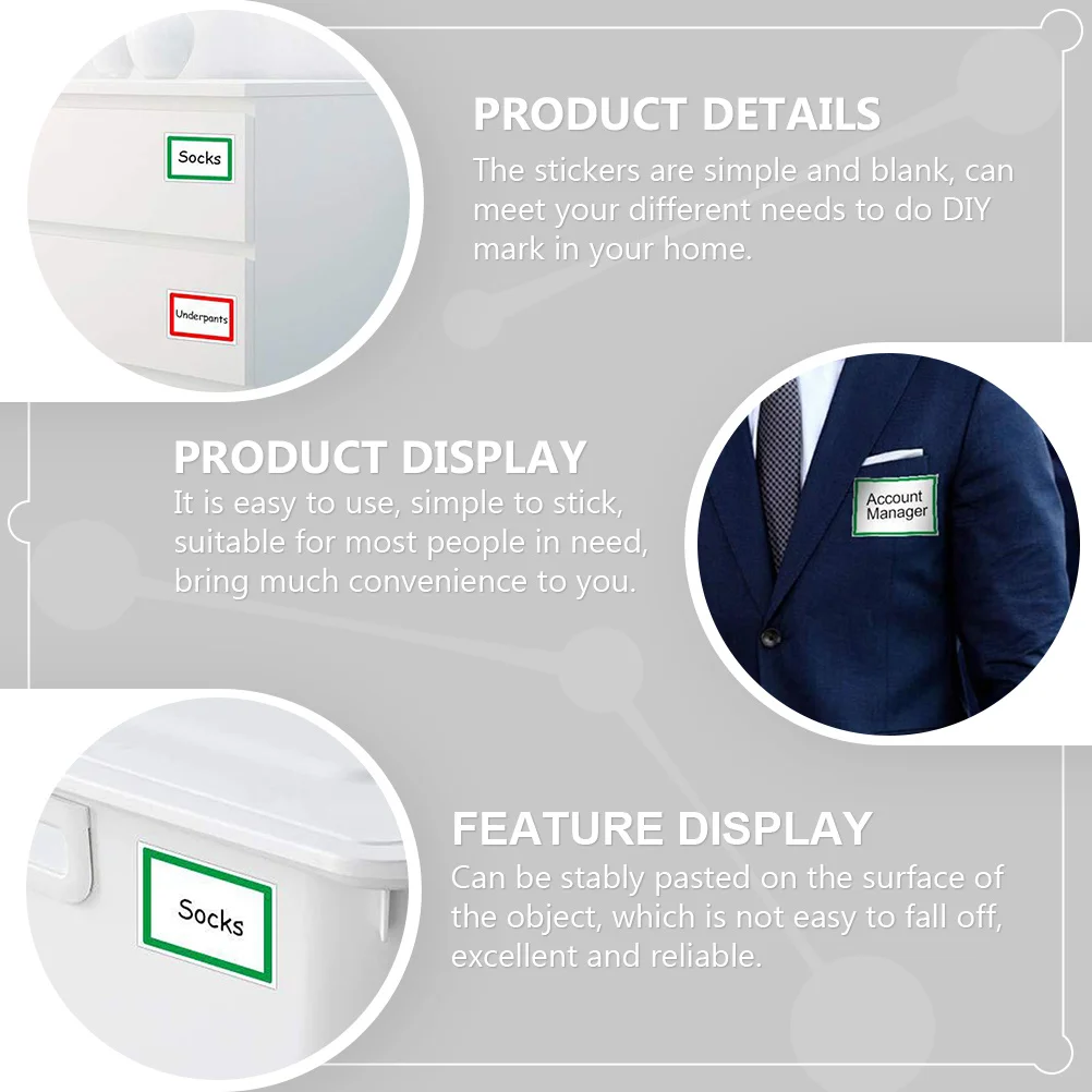 

Blank Labels Stickers Name Tags for DIY Easy to Write on and Stably Pasted 1 Roll DIY Name Tag Stickers