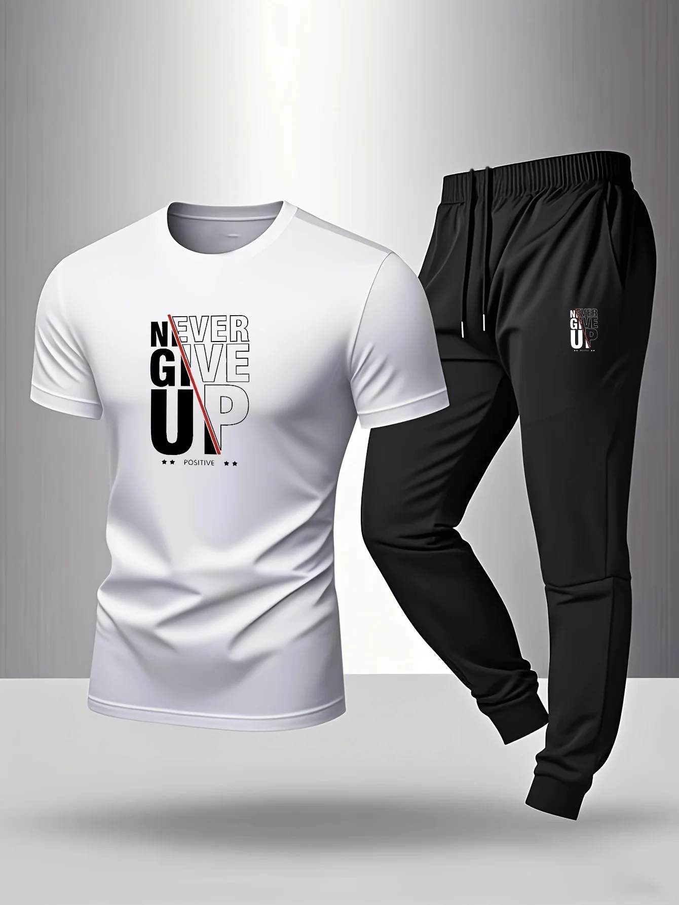 

2026 New Men's Basic Daily Short Sleeved Casual Comfortable Round Neck Short Sleeved T-shirt Outdoor Sports Pants Set