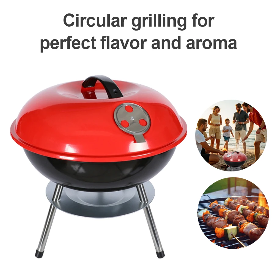 

14-дюймовый гриль для барбекю, уличный бытовой портативный угольный гриль для барбекю, мини-печь для яблок, согревающая плита, гриль, костра