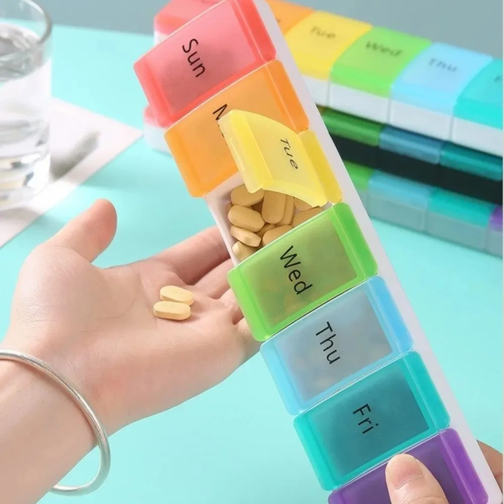New Hot Premium Weekly Large 7 Day 7 Grids Pill Case Organizer Box Storage Container for Vitamin Medicine Supplements Fish Oils