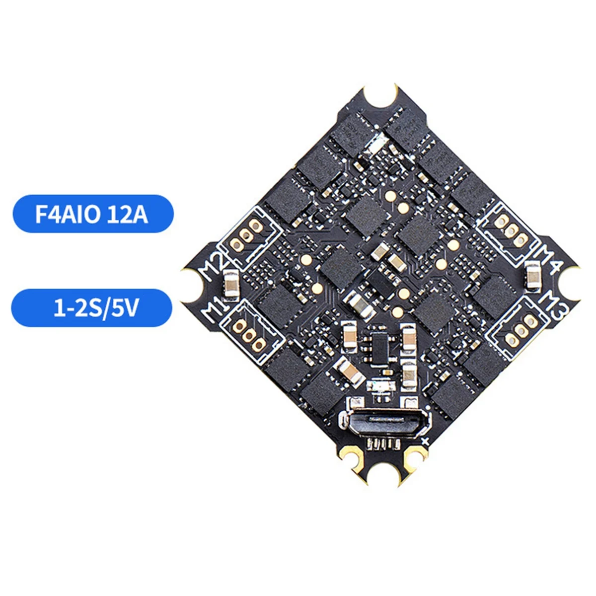 B74A Ruibet F4AIO 12A F411 Flight Controller BLHELIS 12A 4in1 ESC Board 1-2S for FPV Freestyle Tinywhoop Cinewhoop Drone