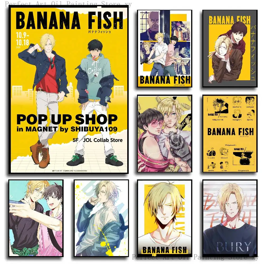 Anime Banana Fish Poster Self-adhesive Art Room Entrance Restaurant Wall Decor Art Painting