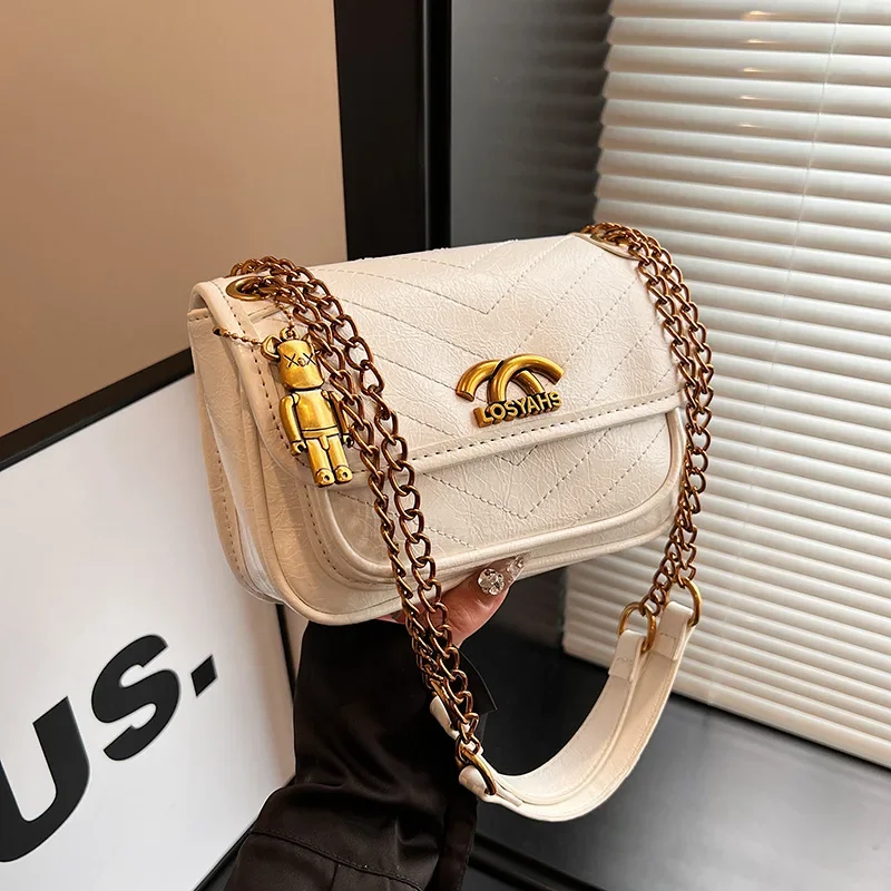 

Новый! Модная универсальная сумка через плечо/подмышки — высококачественная нишевая сумка с иностранной вышивкой, цепочка через плечо с резьбой