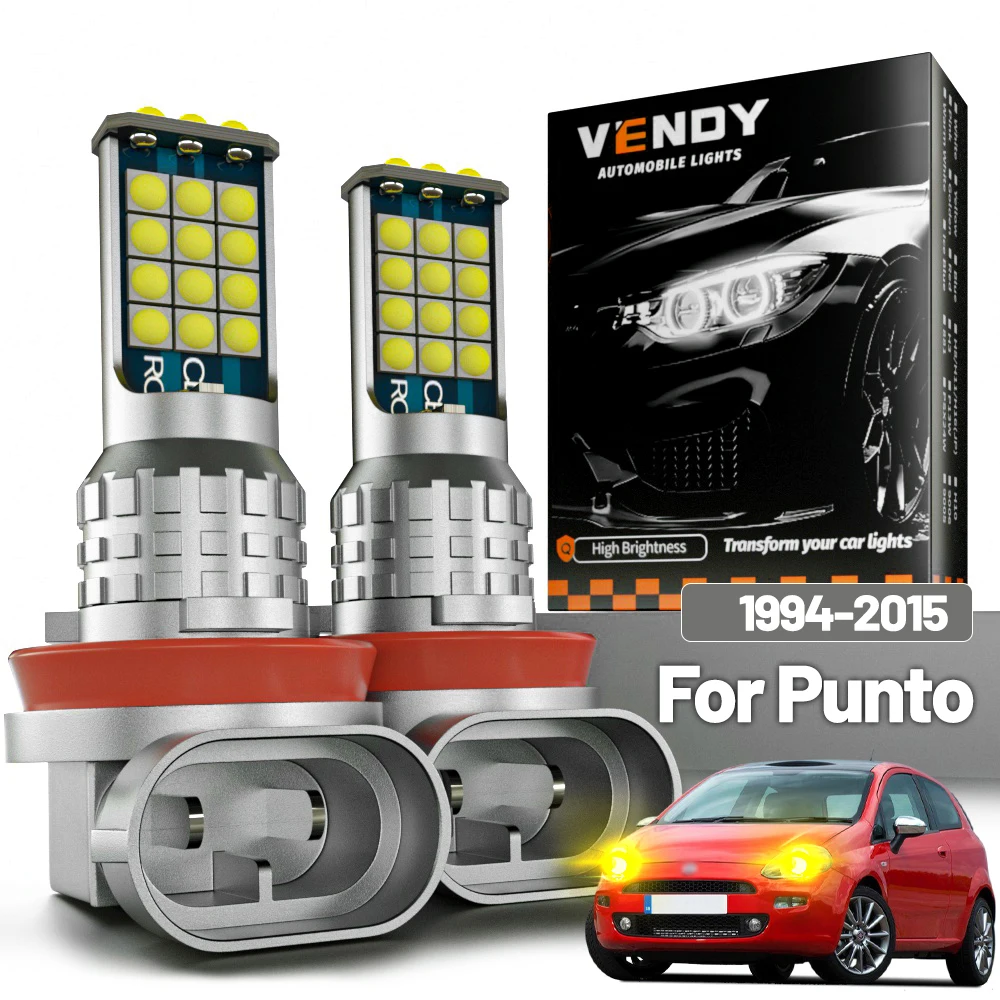 

2pcs LED Fog Light For Fiat Punto 1994-2015 2002 2003 2004 2005 2006 2007 2008 2009 2010 2011 2012 2013 2014 Canbus Accessories