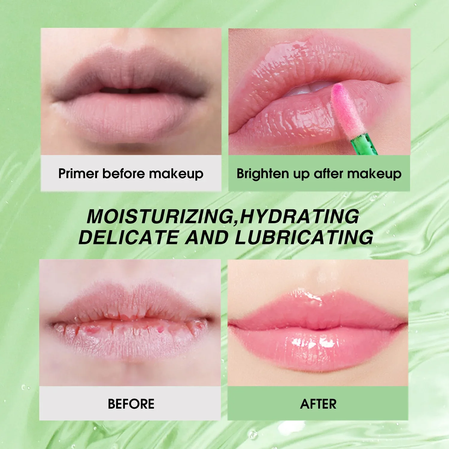 Brillo de labios Natural de Aloe Vera que cambia de Color, cuidado de labios nutritivo de larga duración, cambio de temperatura, bálsamo labial, lápiz labial