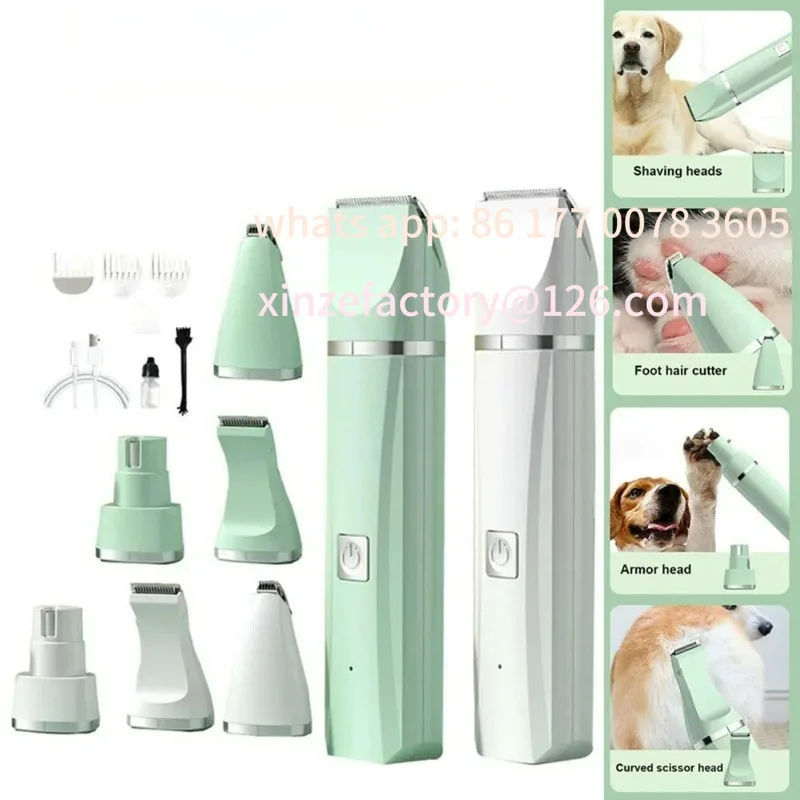 

Customizable Professional 4-in-1 Electric Pet Grooming Tool Set Dog Hair Clippers USB Rechargeable Pets Haircut Trimmer Shaver